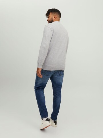 Jack & Jones Plus Strickjacke 'HILL' in Grau