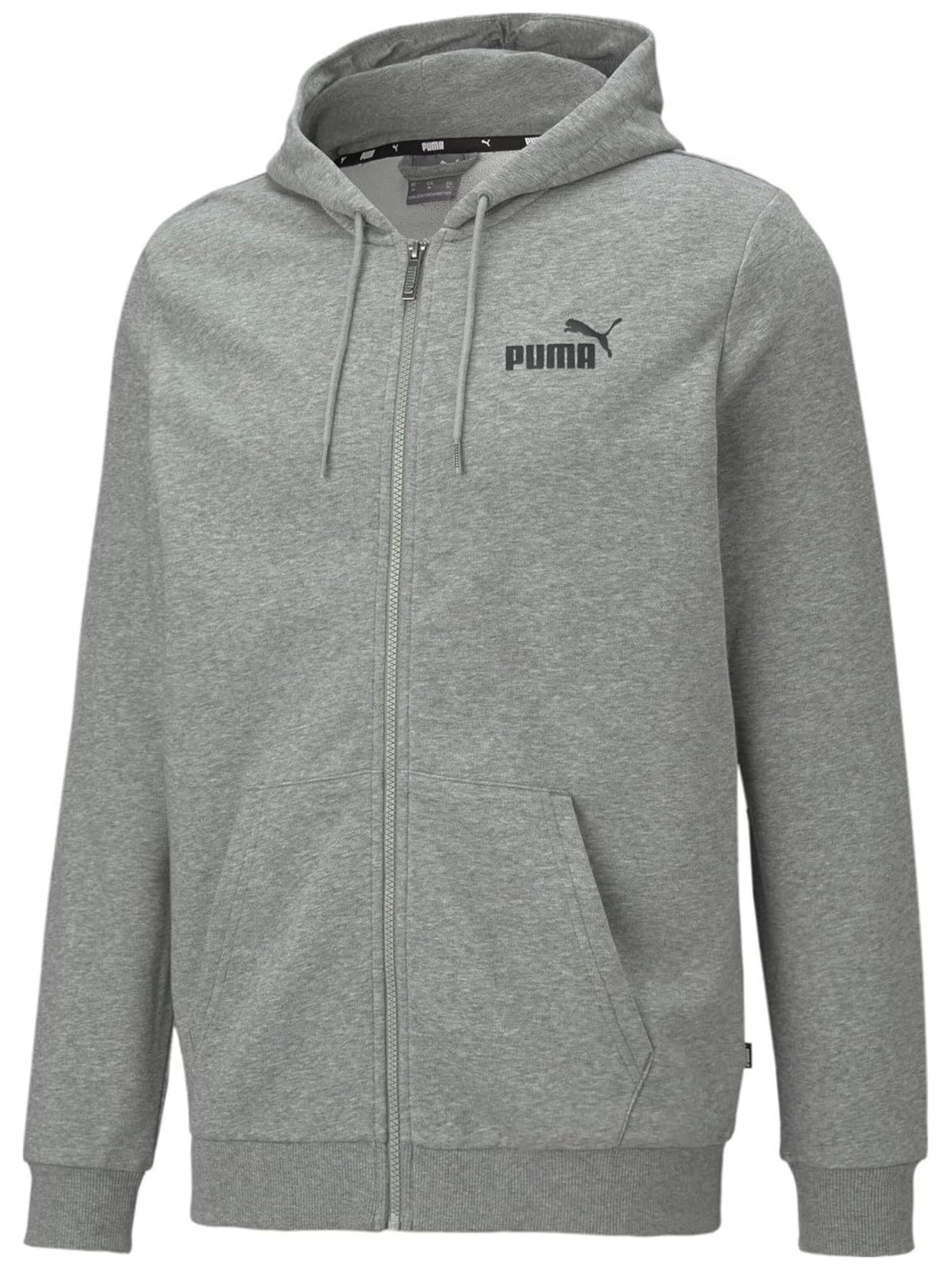 Giacca di felpa 'Puma Essentials Logo' di PUMA in grigio: frontale