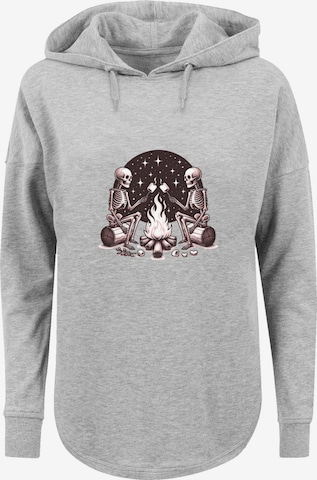 Sweat-shirt 'Skelette Lagerfeuer Marshmallow' F4NT4STIC en gris : devant