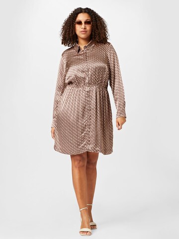 Forever New Curve Shirt Dress in Brown