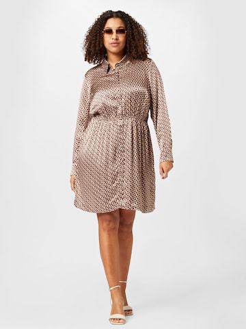 Forever New Curve Shirt dress in Brown