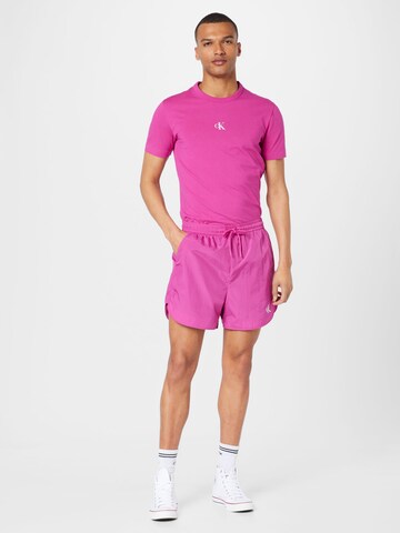 purpurinė Calvin Klein Jeans Standartinis Kelnės