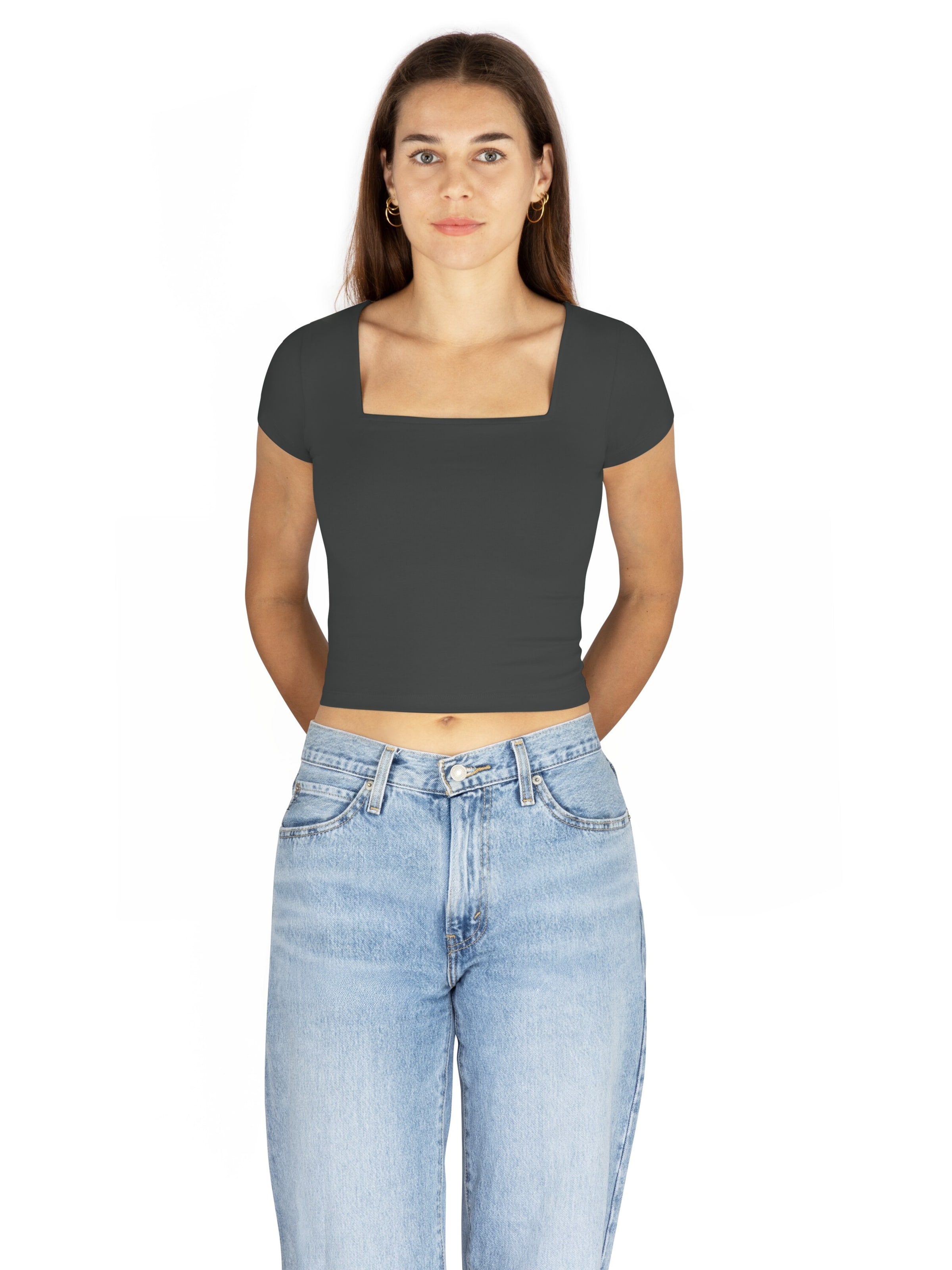 Janice Shirt in Grijs: voorkant