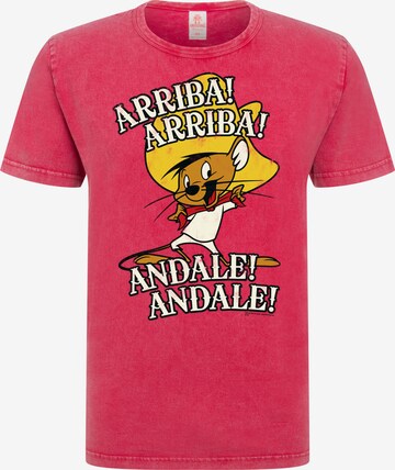 LOGOSHIRT Shirt 'Looney Tunes - Speedy Gonzales' in Red: front