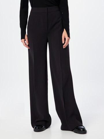 Calvin Klein Wide Leg Bundfaltenhose in Schwarz: predná strana