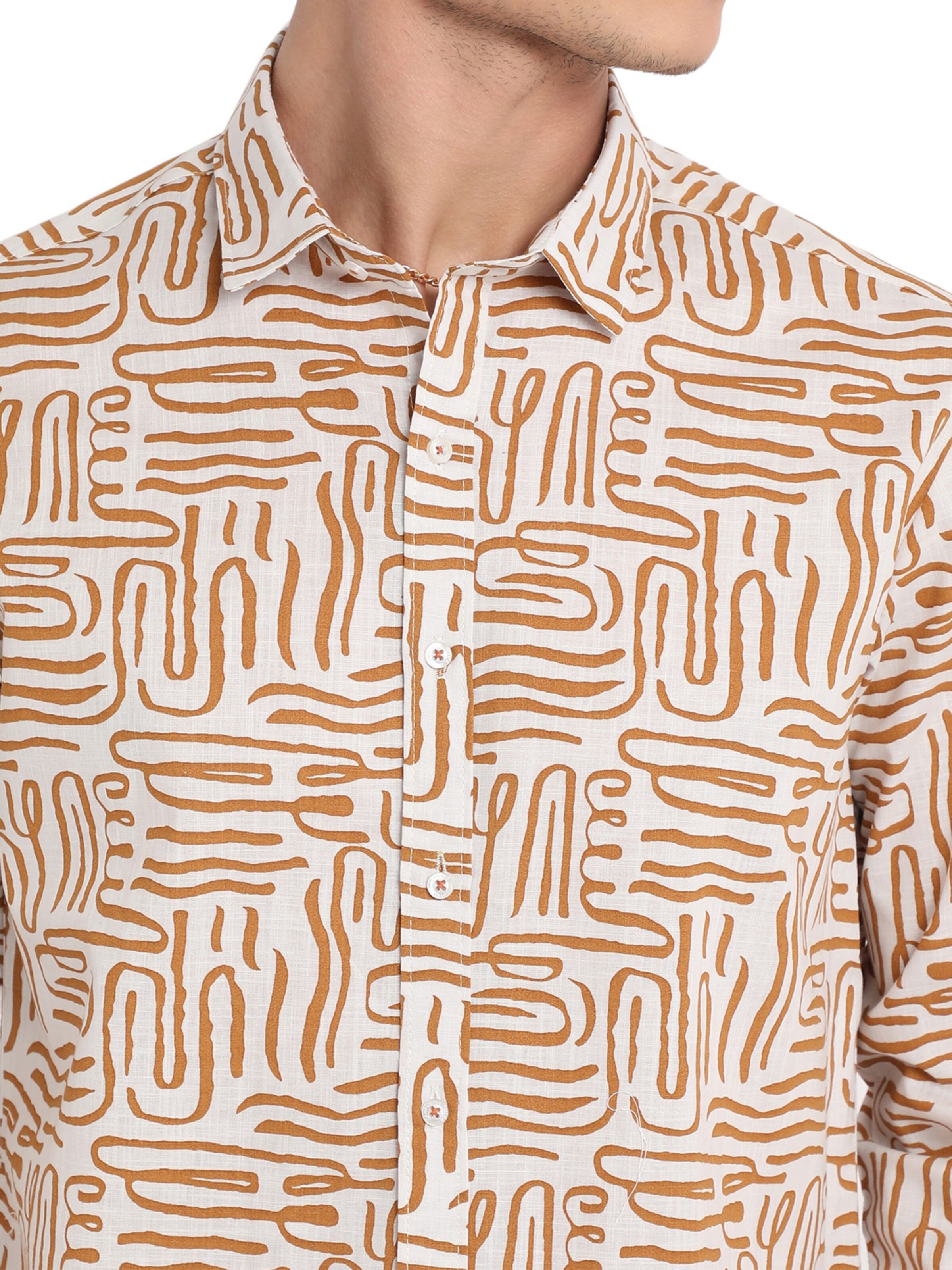 Campus Sutra Regular fit Риза в кафяво