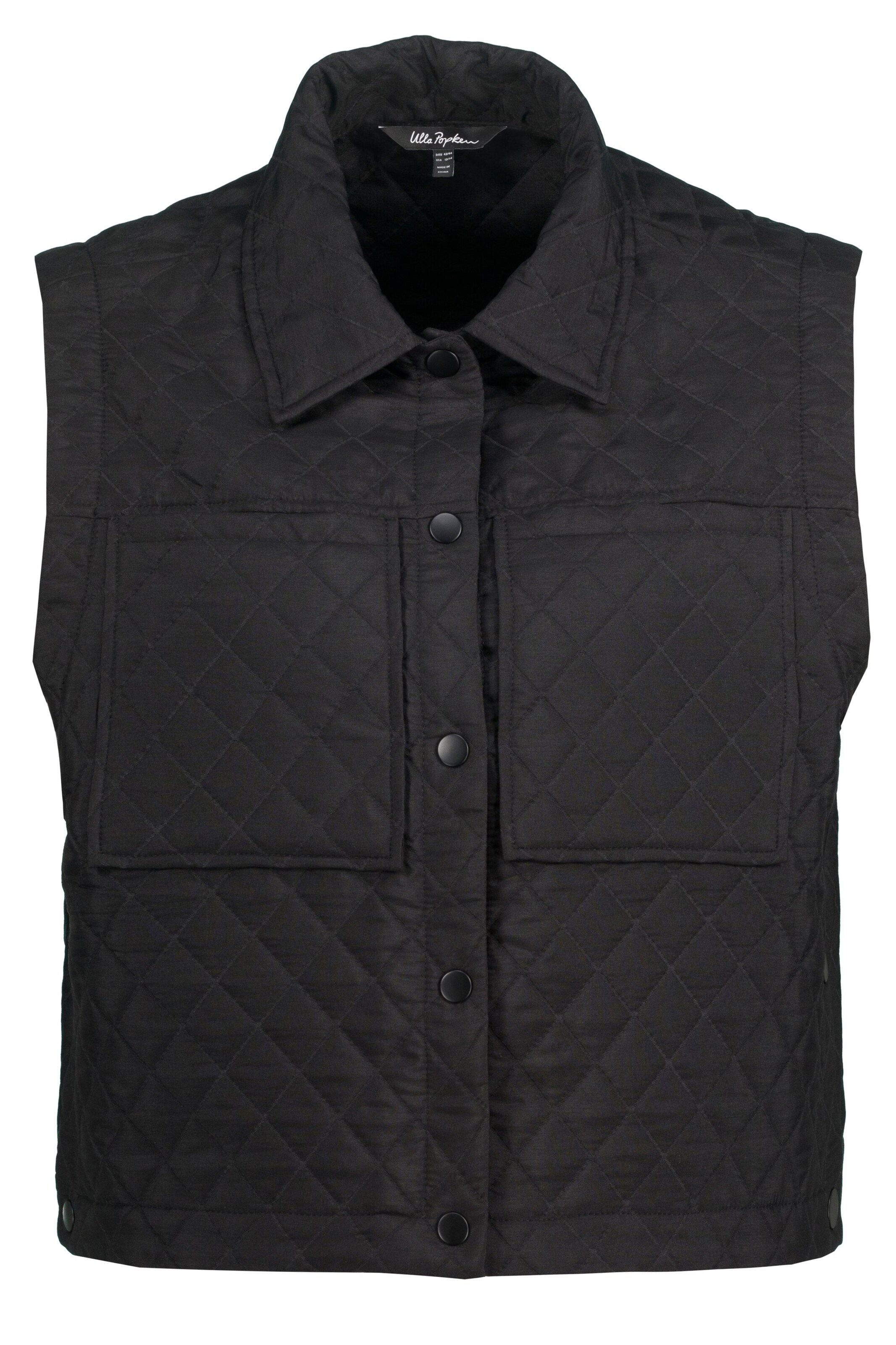 Ulla Popken Bodywarmer in Zwart: voorkant