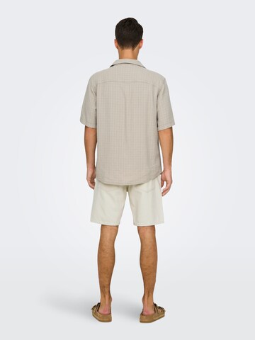 Only & Sons Regular fit Button Up Shirt 'ONSLatham' in Grey
