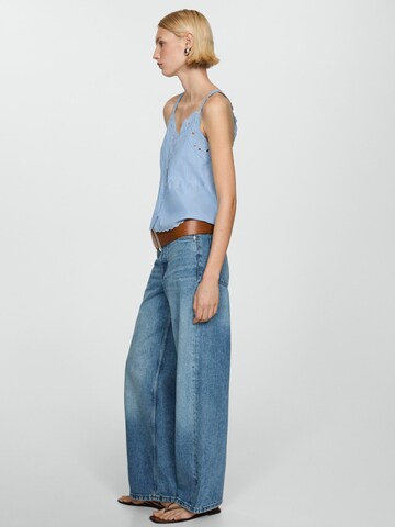 MANGO Bluse 'Bord' i blå