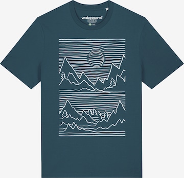 Watapparel Shirt ' Mountains ' in Blau: Vorderseite