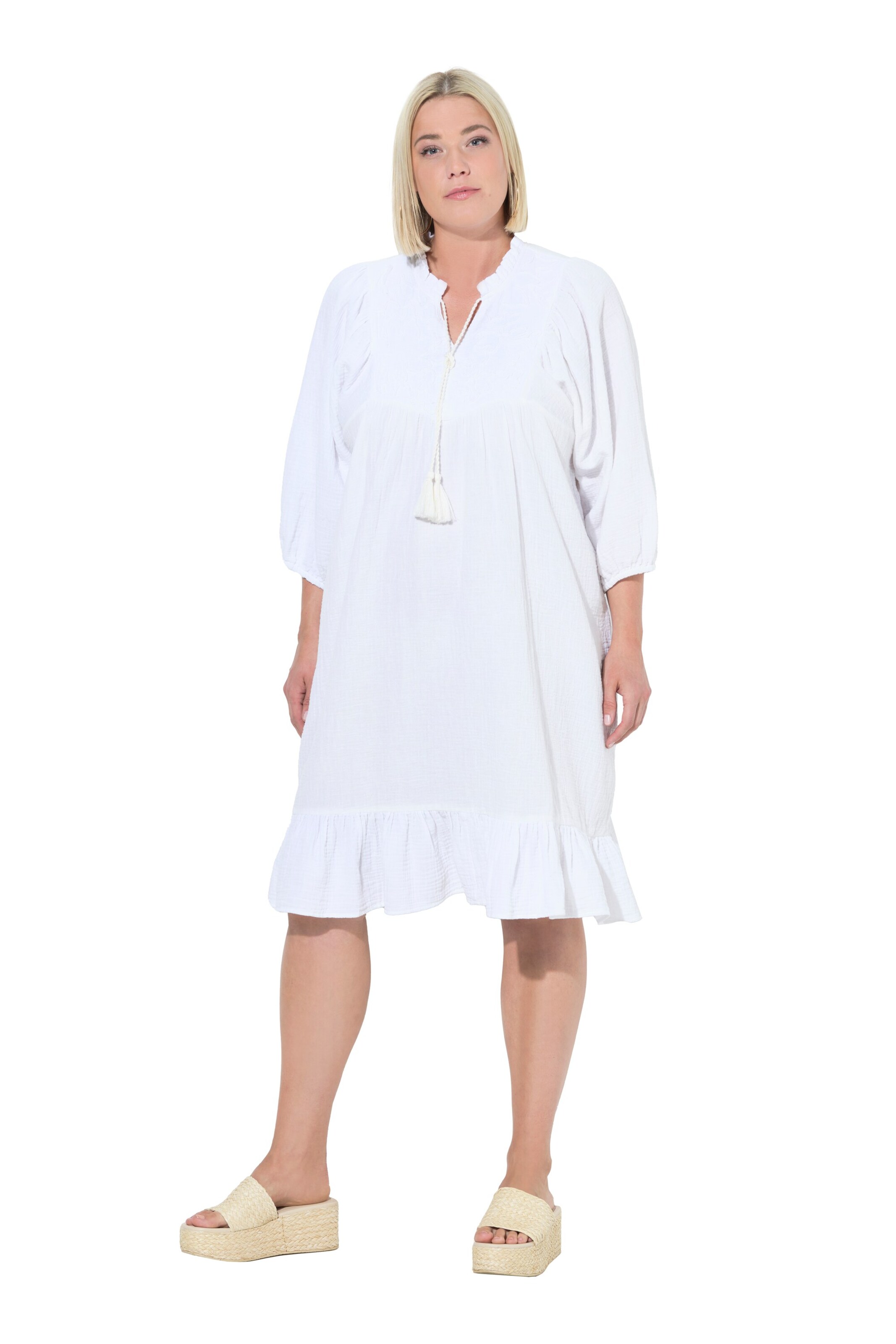 Ulla Popken Kleid in Weiß: Vorderseite