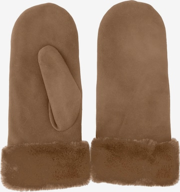 PIECES Mittens 'Nabima' in Brown: front