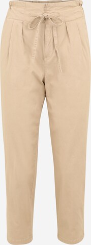 Vero Moda Petite Regular Bandplooibroek 'EVANY' in Beige: voorkant