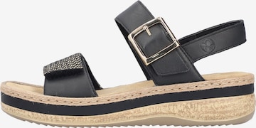 Rieker Sandały 'Rimo-Sandalen aus Leder mit Keilabsatz' w kolorze czarny: przód