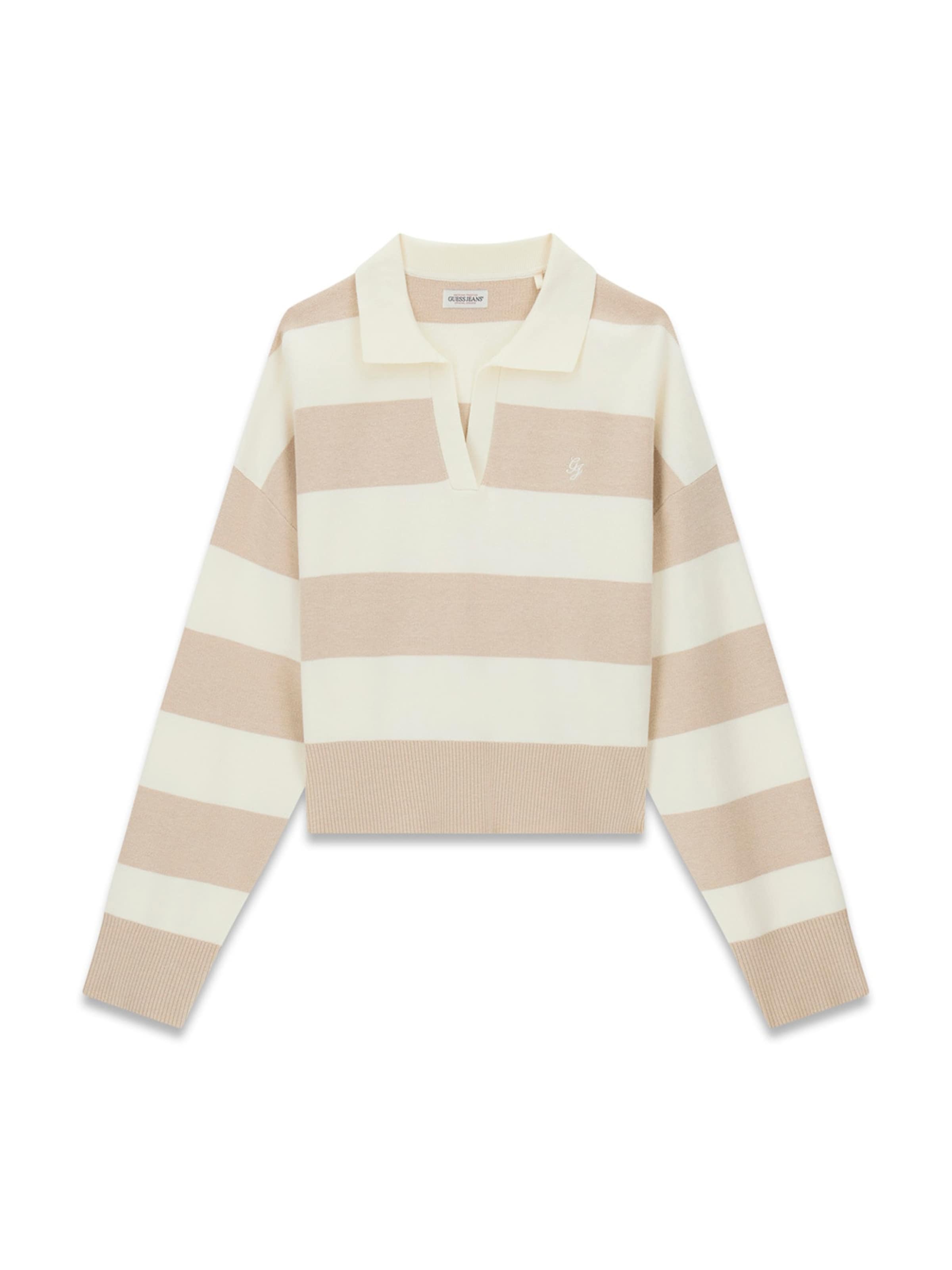 GUESS JEANS Pulover u boja devine dlake (camel) / ecru/prljavo bijela, Pregled proizvoda