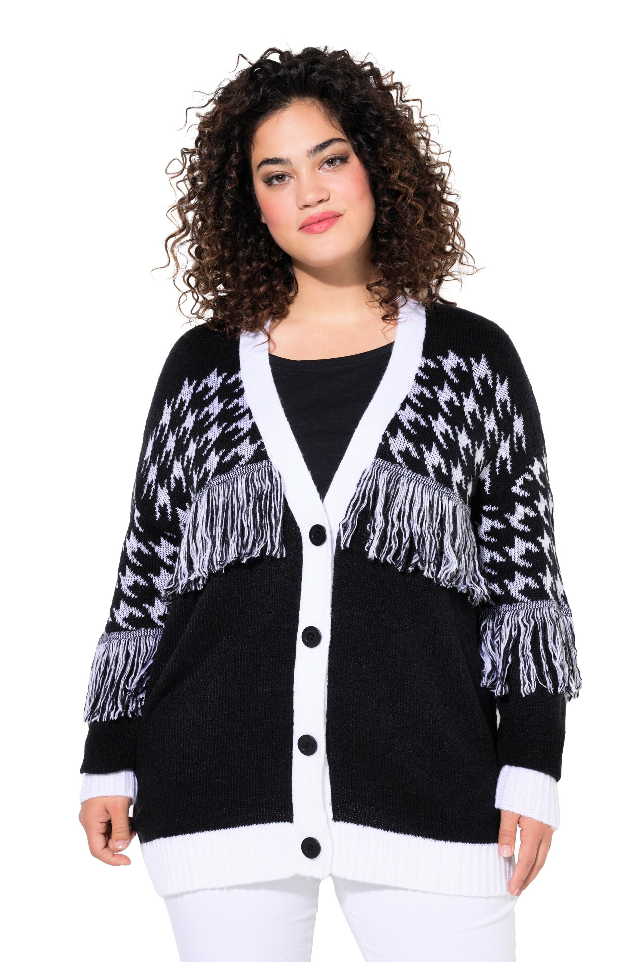 Angel of Style Knit cardigan in Black: front