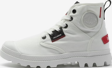 Palladium Lace-Up Boots in White: front