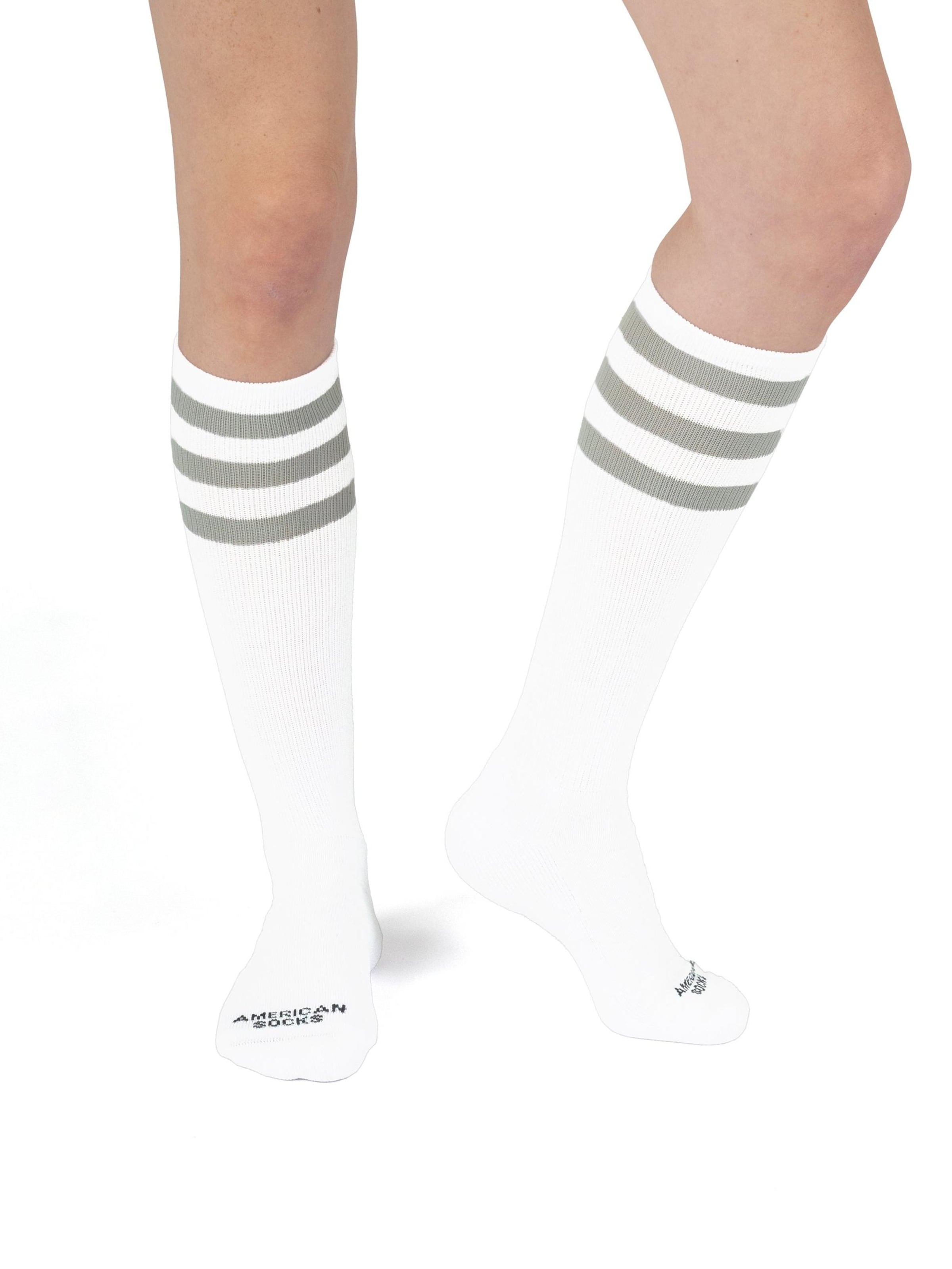 Chaussettes montantes 'Falkor - Knee High' American Socks en blanc