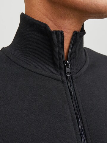 JACK & JONES Zip-Up Hoodie 'Epaulos' in Black