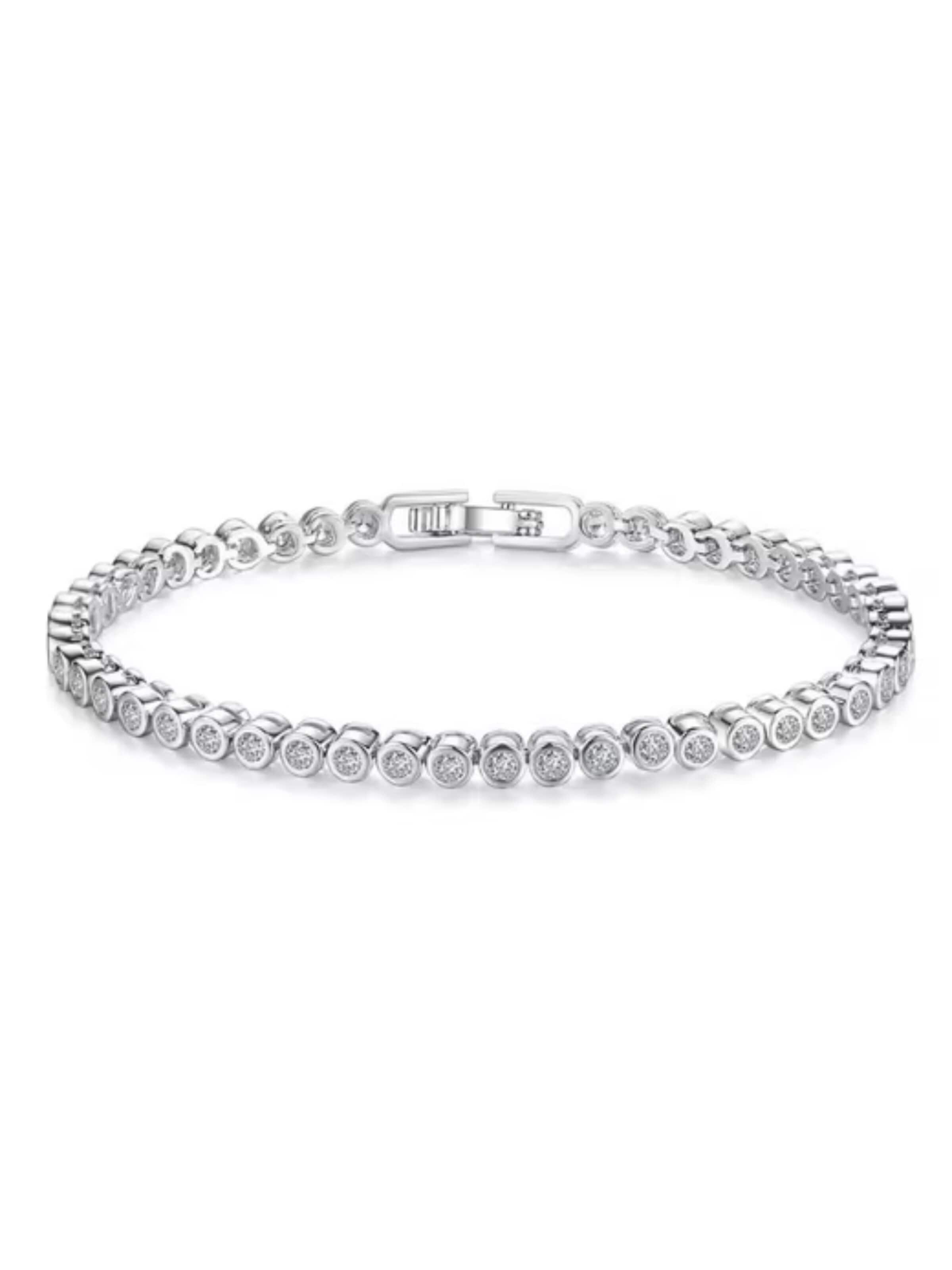 ROUGEMONT Jewellery Bracelet 'Funkelndes Tennisarmband 19cm' in Silver: front