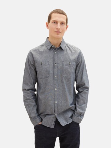 TOM TAILOR Regular fit Button Up Shirt in Blue: front