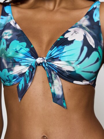 TRIUMPH Bustier Bügel-Bikini-Top ' Summer Fleur ' in Blau