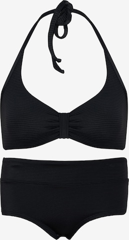 La V Bikini in Zwart: voorkant