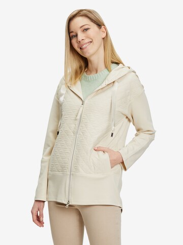 Betty Barclay Zip-Up Hoodie in Beige: front