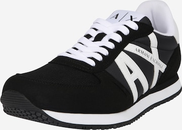 Sneaker low de la ARMANI EXCHANGE pe negru: față