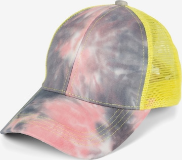 styleBREAKER Cap 'Ponytail Baseball Cap Batik mit Mesh Einsatz' in Pink: Vorderseite