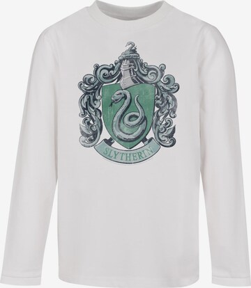 ABSOLUTE CULT Shirt 'Harry Potter - Distressed Slytherin' in White: front