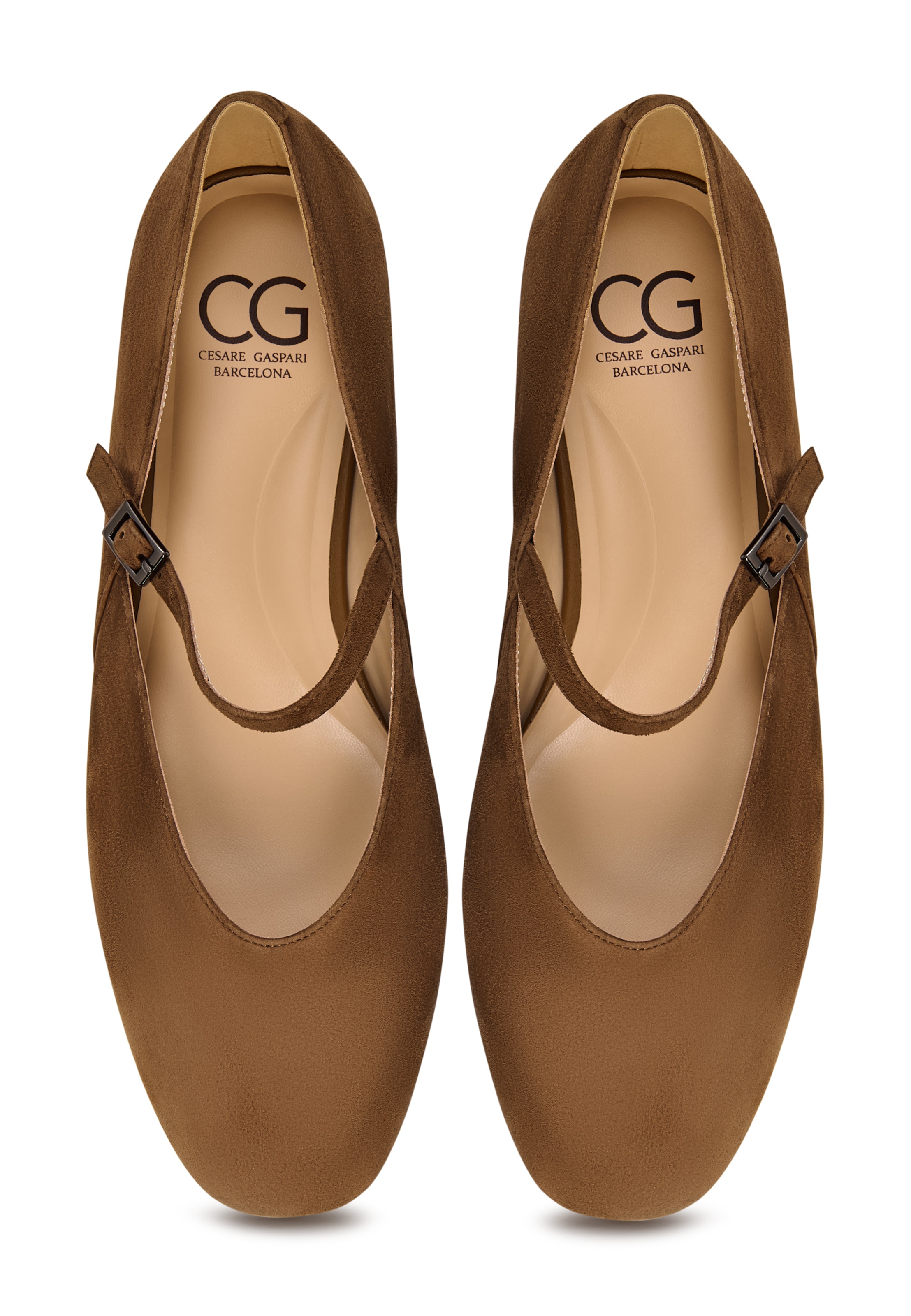 CESARE GASPARI Strap ballerina in Brown