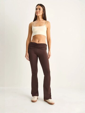 Bianco Lucci Flared Leggings 'Gamaschen' in Bruin