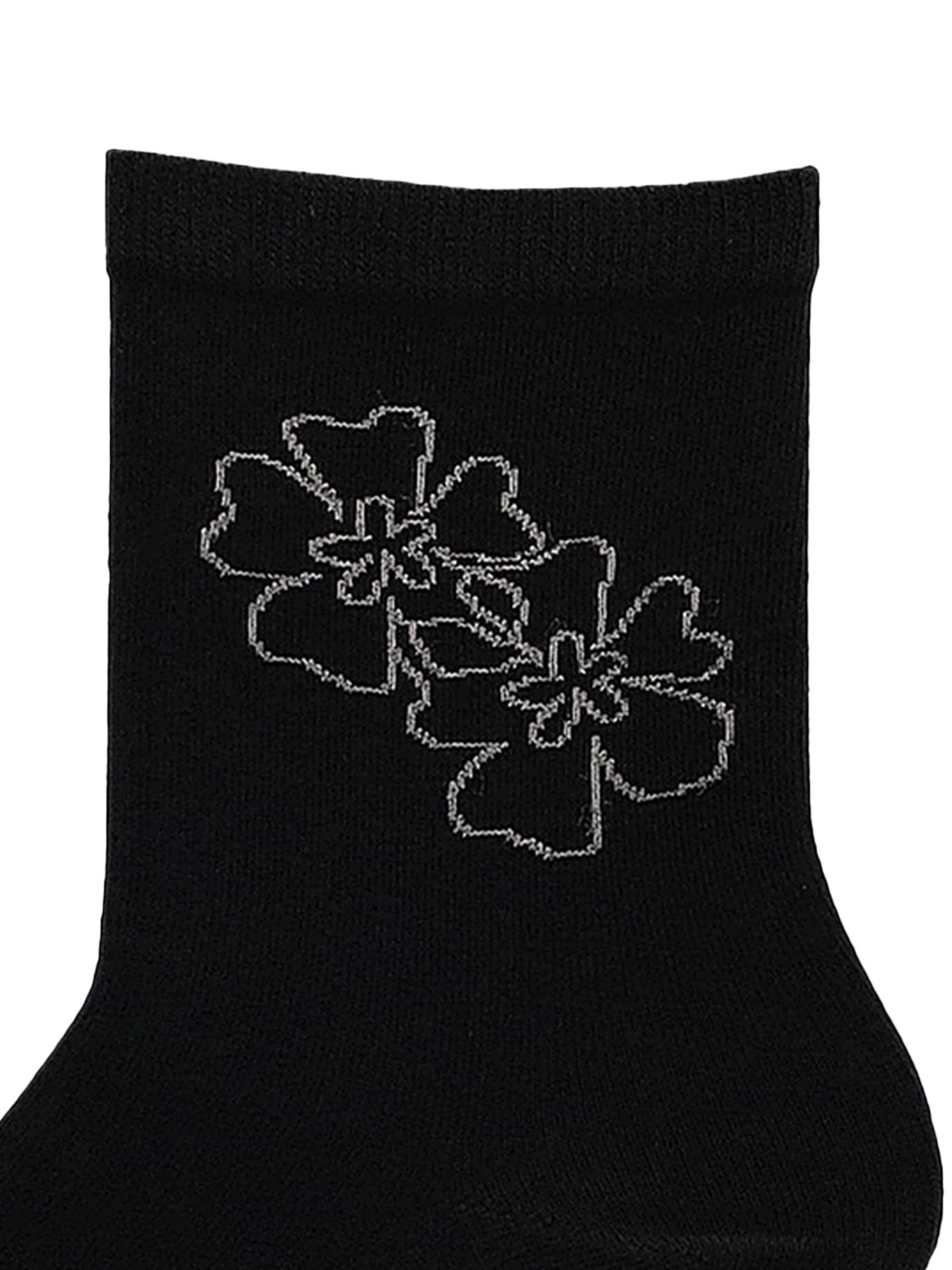 Calzino 'Flower Love' di KUNERT in nero
