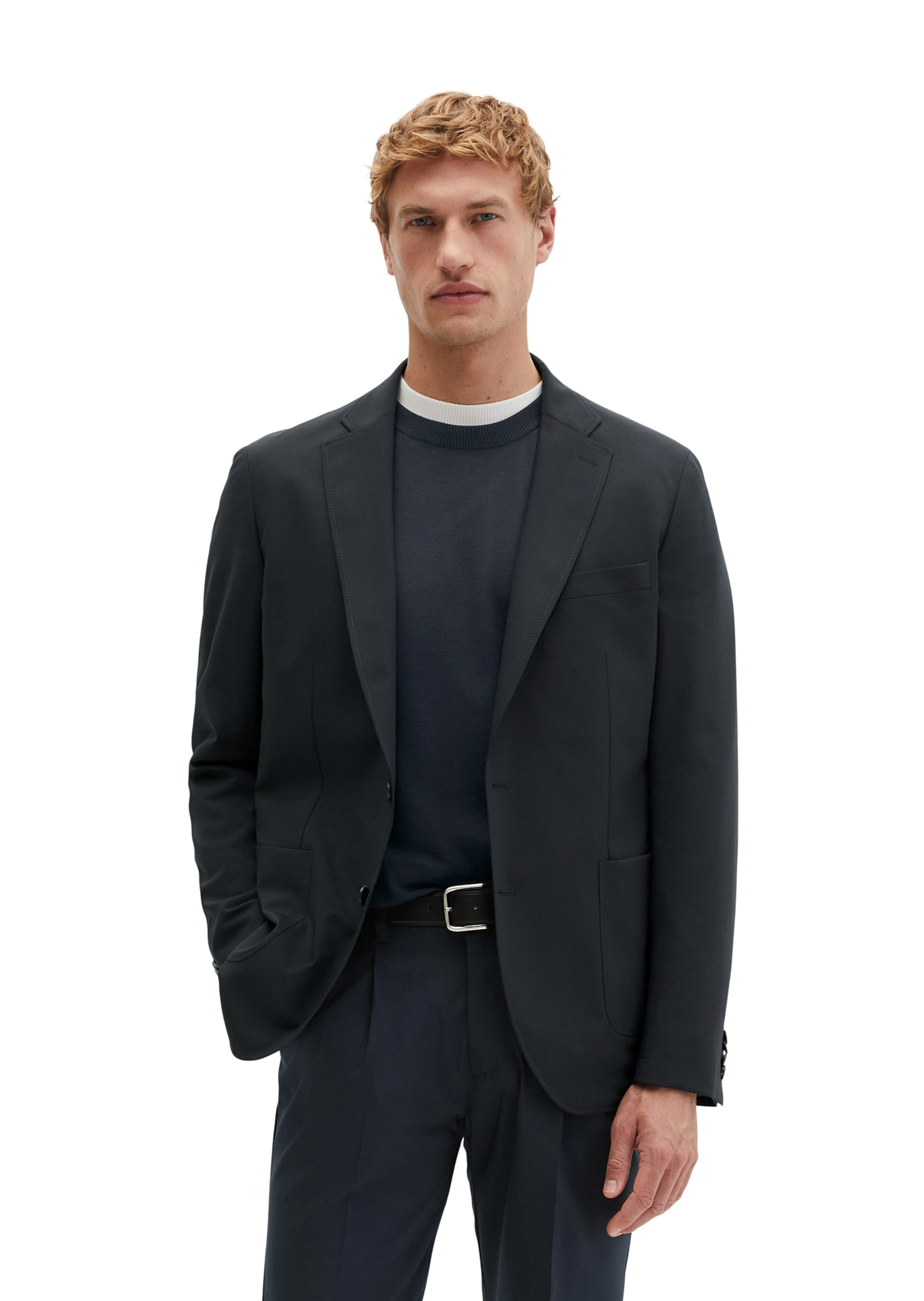 Marc O'Polo Regular Fit Sakko 'Travel Collection' in Blau: Vorderseite