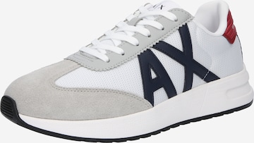 ARMANI EXCHANGE - Sapatilhas baixas em branco: frente