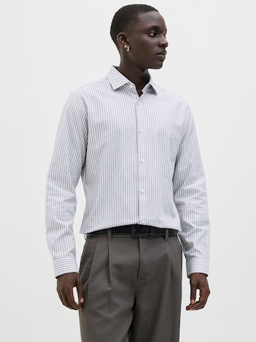 JACK & JONES Slim fit Button Up Shirt 'JPRBLAPARKER' in White: front