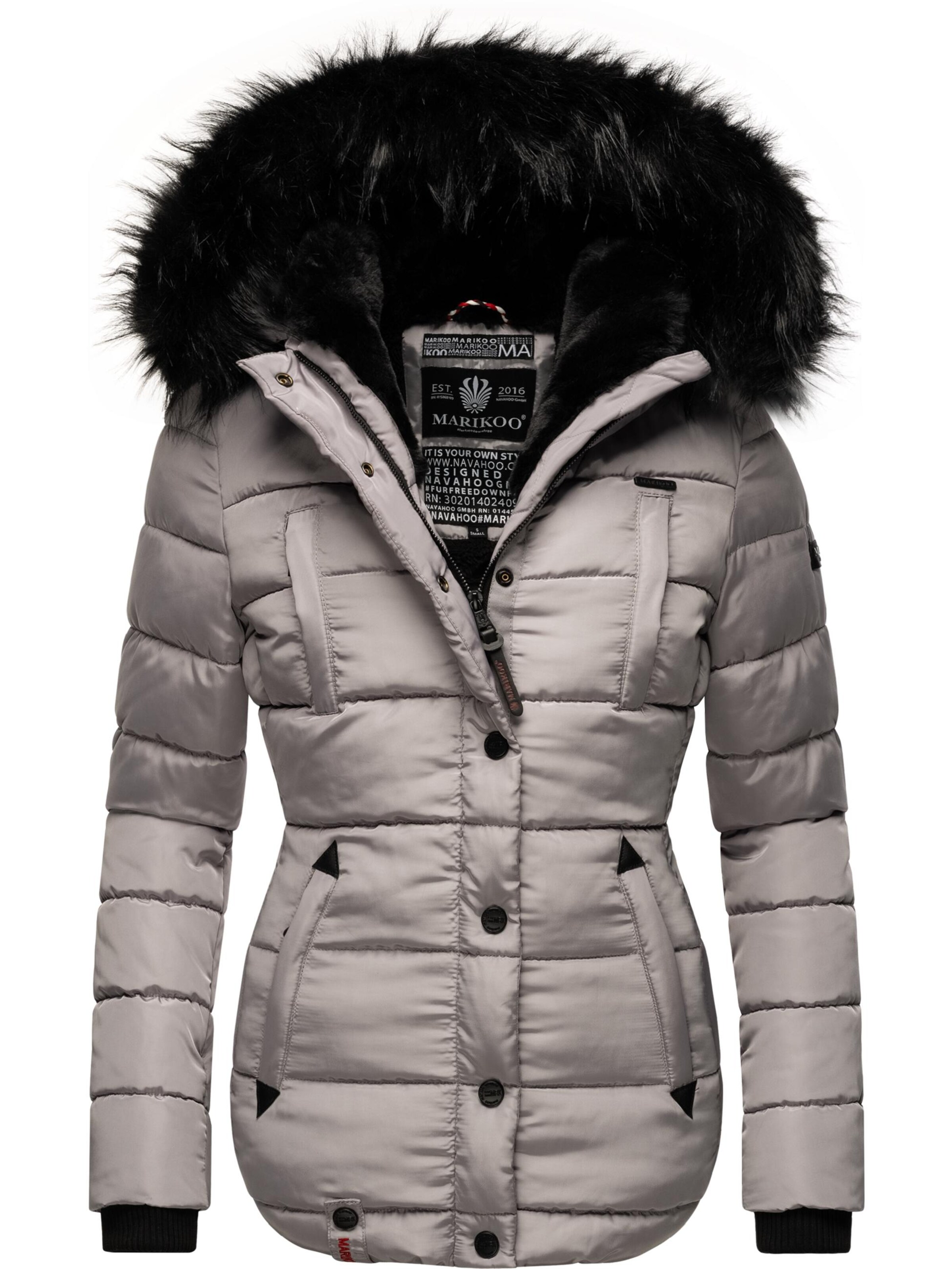 MARIKOO Зимняя куртка 'Lotusblüte' в Серый: спереди