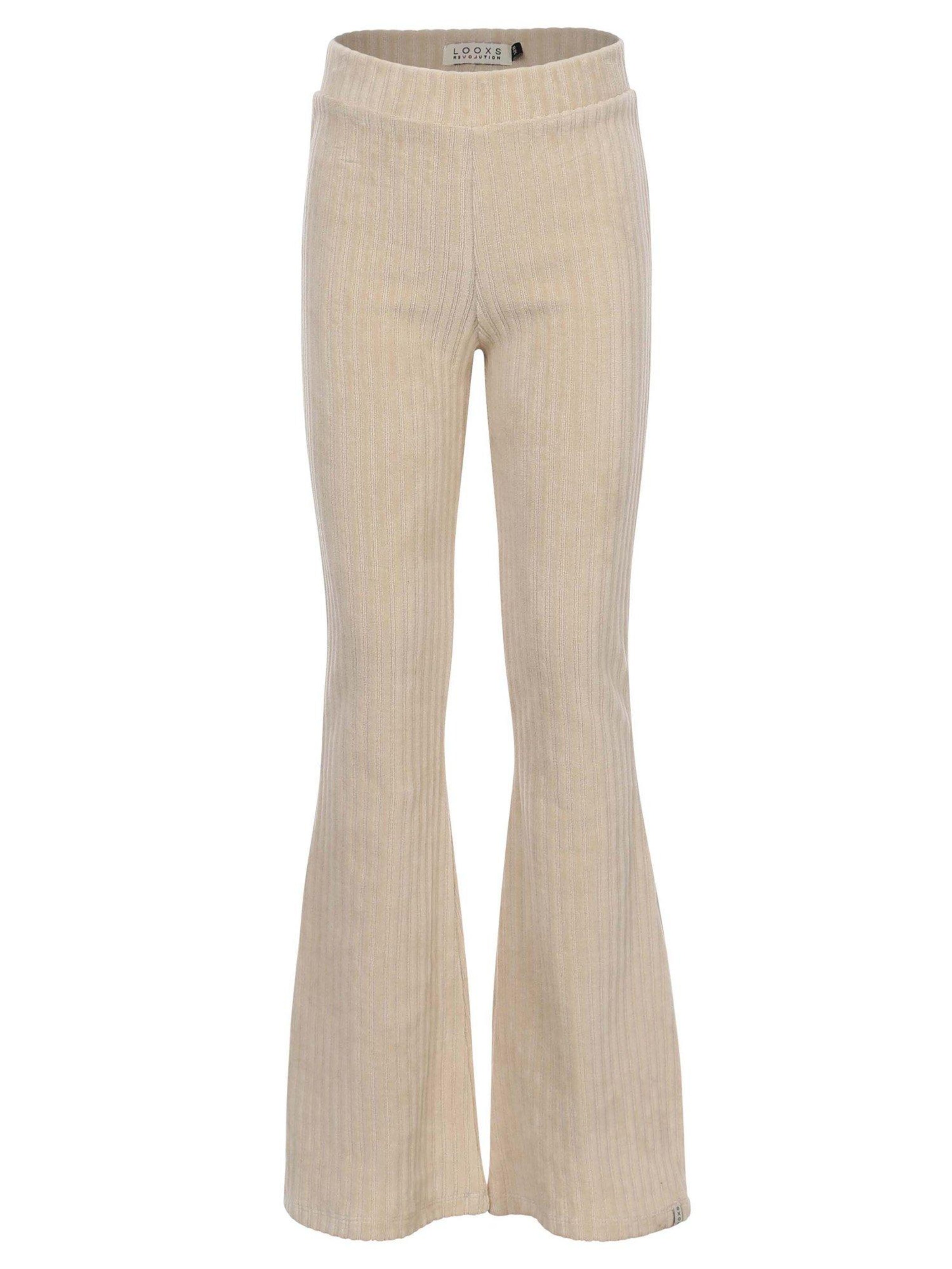 Looxs Revolution Flared Broek in Beige: voorkant