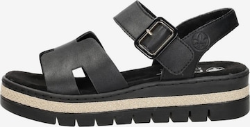 Sandales 'Sandalen Plat' Rieker en noir : devant