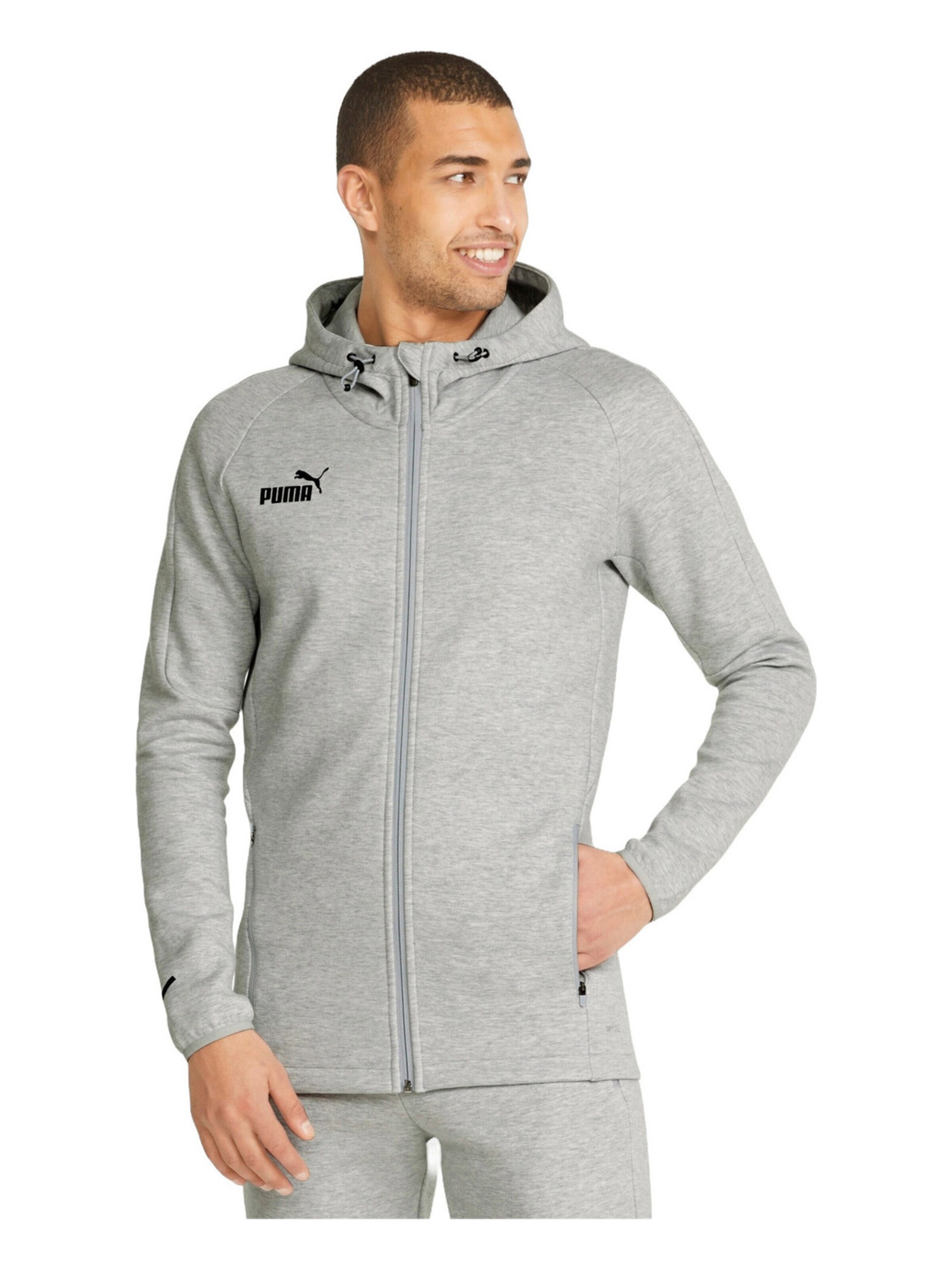 PUMA Sweatjacke 'Teamfinal Casuals'‌‌‌‌‌‌ in Grau: Vorderseite