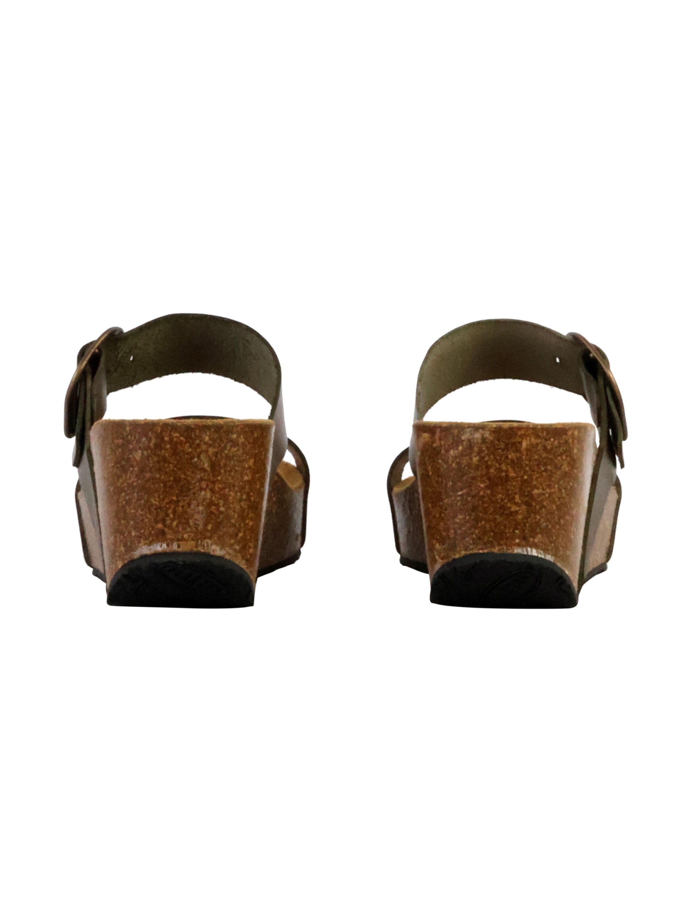 Mule 'So Rock Keilabsatz-Pantoletten aus Leder' Plakton en vert