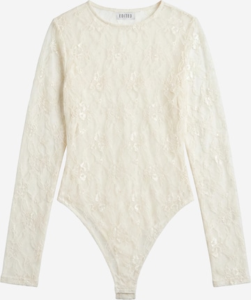 EDITED Shirt bodysuit 'Janiya' in White: front
