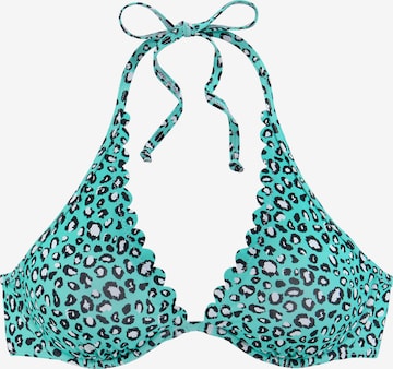 LASCANA Triangle Bikini Top in Blue: front