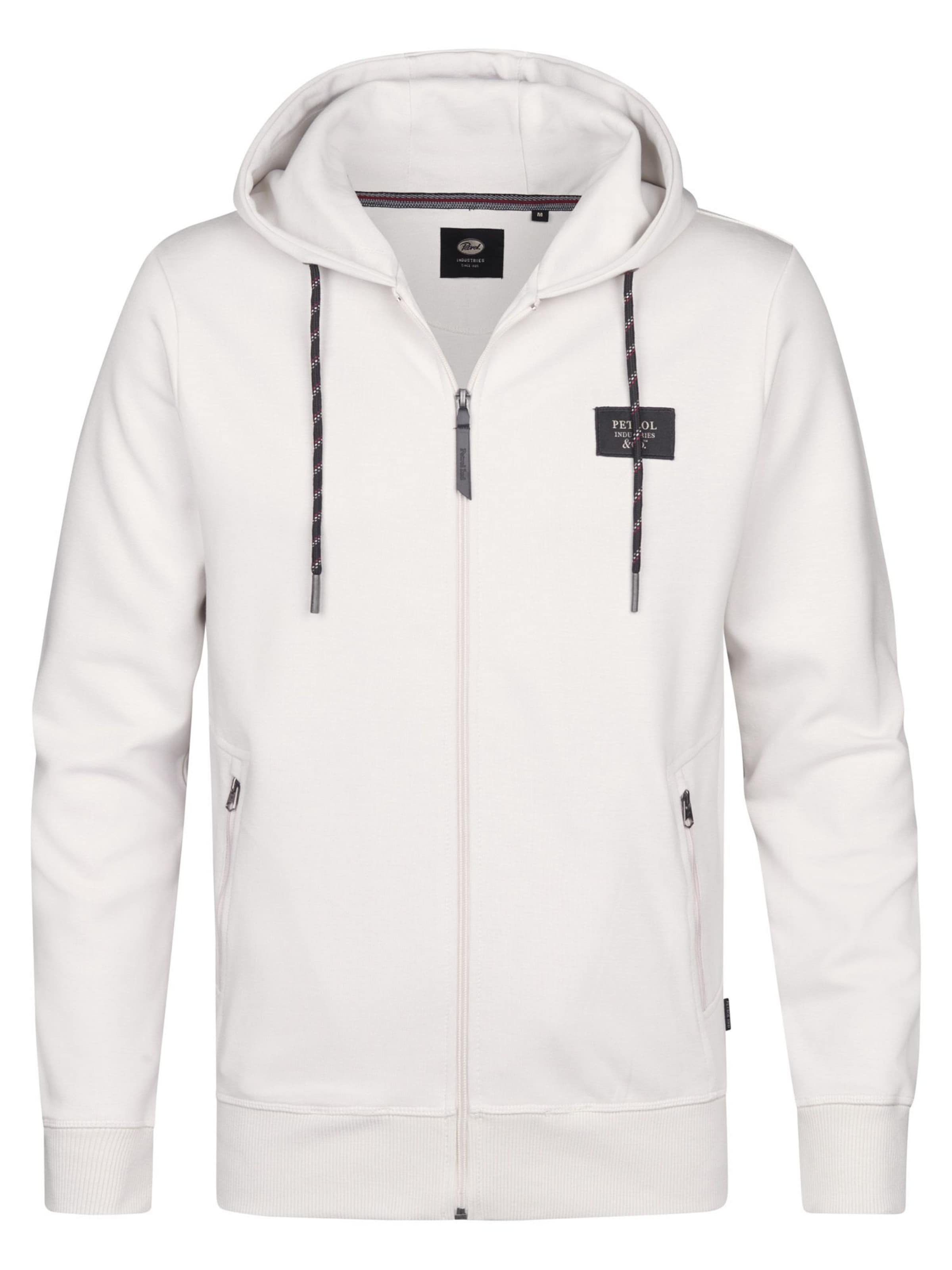 PETROL INDUSTRIES MEN Zip-Up Hoodie in Beige: front