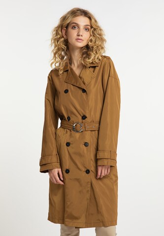 DreiMaster Klassik Between-Seasons Coat in Brown: front