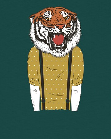 watabout.kids Shirt 'Tiger Head' in Green