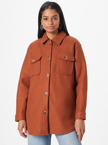 PIECES Between-Season Jacket 'Judy' in Brown: front