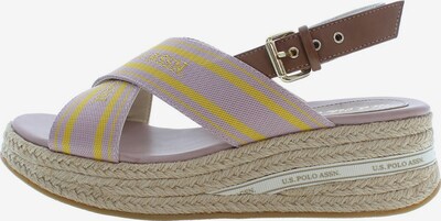 U.S. POLO ASSN. Sandales 'Glory' en citron vert / mauve, Vue avec produit