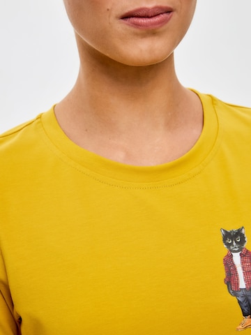 T-shirt 'COUNTRY CAT' CAT by Maniita Lacitta en jaune